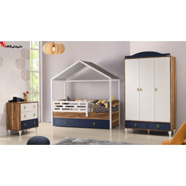 سرویس خواب کلبه ای کودک آمیساچوب مدل روما