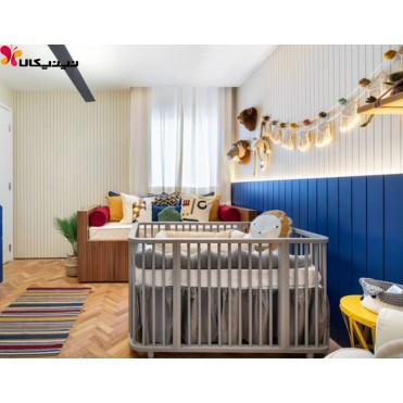 تخت خواب نوزاد چوبی آمیساچوب مدل نیکولا