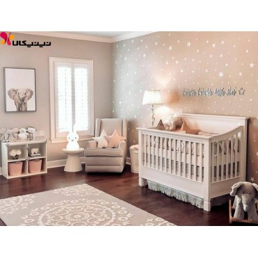 تخت خواب چوبی نوزاد آمیساچوب مدل آسنا