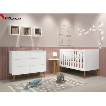 تخت و دراور نوزاد آمیساچوب مدل سلینو