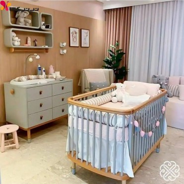 تخت چوبی نوزاد آمیساچوب مدل آمورا