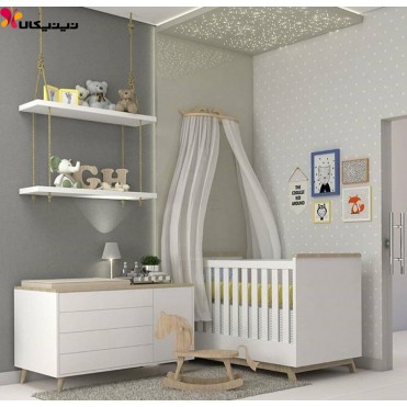  تخت و دراور نوزاد آمیساچوب مدل دلانا