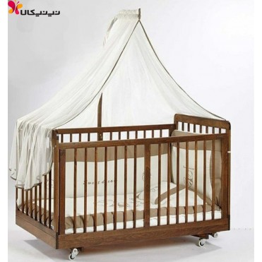 تخت و گهواره جمع شو چوبی آمیساچوب مدل یوفا