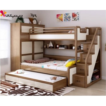 تخت خواب سه طبقه آمیساچوب مدل راشل