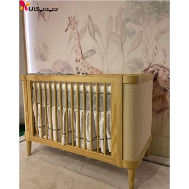 تخت تمام چوب نوزاد و سه حالته ی آمیساچوب مدل ایساتیس پلاس