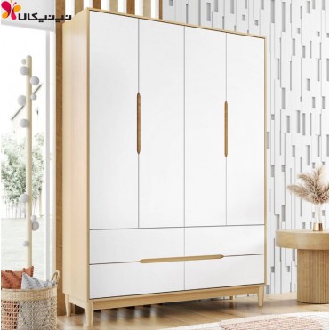 کمد چوبی چهار درب کودک آمیساچوب مدل آیریک