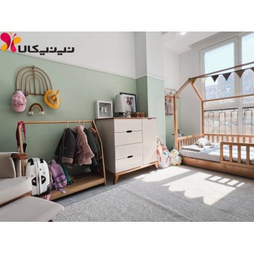 رگال چوبی لباس کودک آمیساچوب مدل میشل