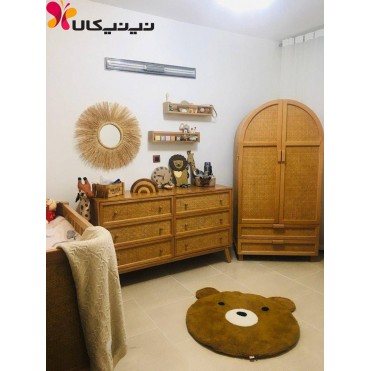 تخت و کمد و دراور تمام چوب و حصیر آمیسا مدل ژیوان