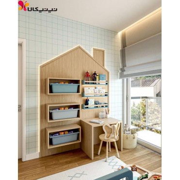 میز تحریر صندلی و کتابخانه کلبه ای آمیسا مدل مارسلا