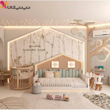 تخت خواب کلبه دیواری کودک نوجوان آمیسا مدل اکستریم