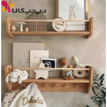 شلف دوتایی چوبی آمیسا مدل زست