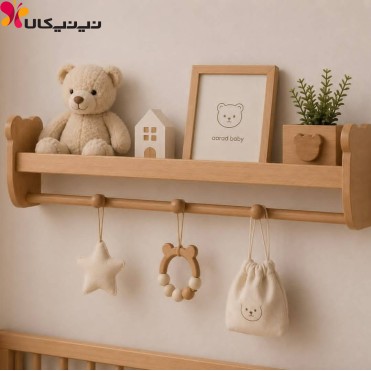 شلف چوبی اتاق کودک آمیسا مدل تدی