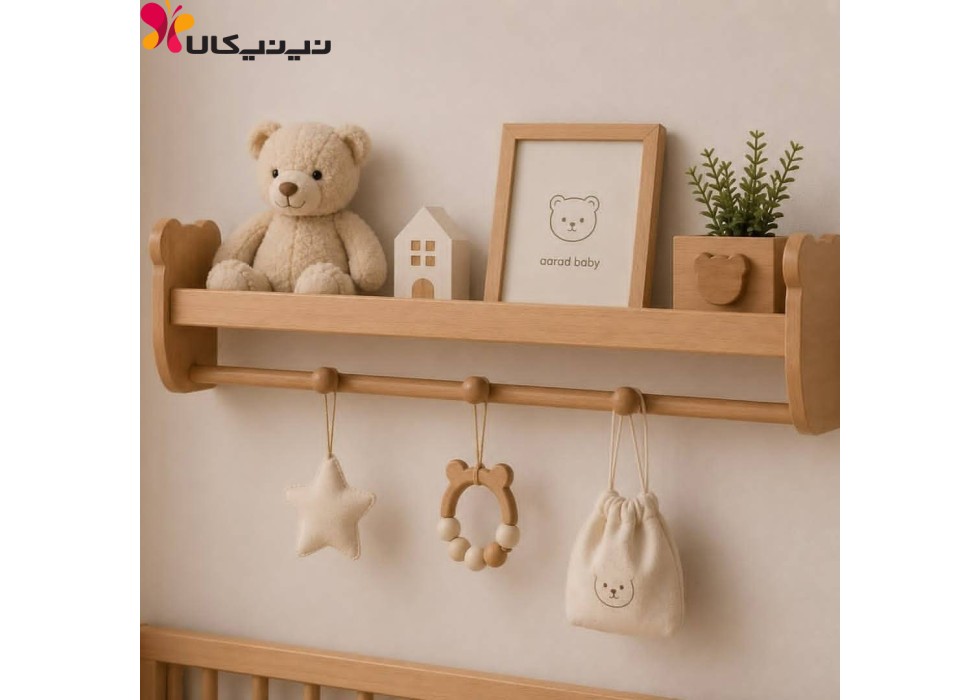 شلف چوبی اتاق کودک آمیسا مدل تدی شلف چوبی اتاق کودک آمیسا مدل تدی