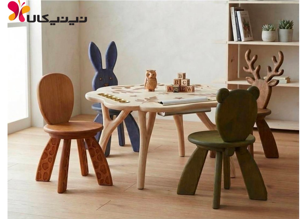 میز و صندلی کودک آمیسا مدل جنگل حیوانات میز و صندلی کودک آمیسا مدل جنگل حیوانات