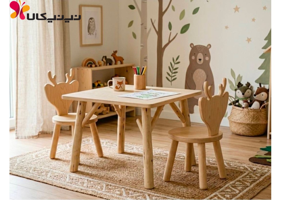 میز و صندلی تمام چوب مدل گوزن کوهی میز و صندلی تمام چوب مدل گوزن کوهی