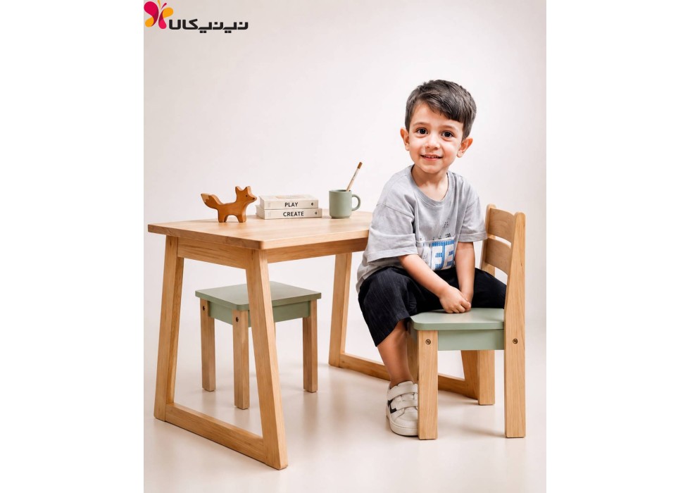 میز و صندلی چوبی کودک آمیسا مدل ویهان میز و صندلی چوبی کودک آمیسا مدل ویهان