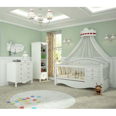  سرویس تخت و کمد نوزاد نوجوان مدل لیندا 3 تکه 