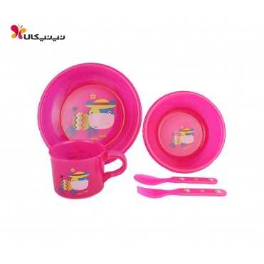 ست 5 تکه غذاخوری   مدل Colorful Childhood  بیبی فور لایف- Baby4life مدل گاو