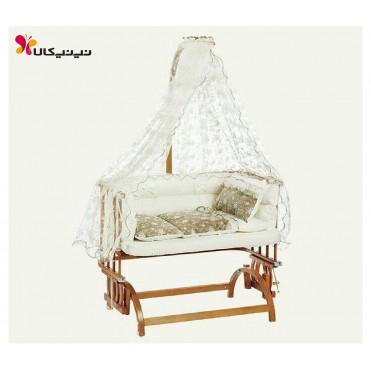 تخت نوزاد کنار مادر بی بی تچ BabyTech کد 102 توری طرح دار