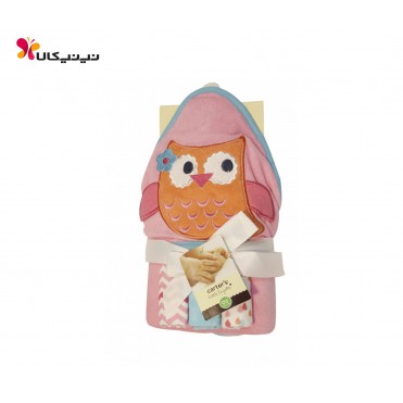 حوله کلاه دار دور پیچ به همراه 3 عدد حوله کوچک دست و صورت کارترز