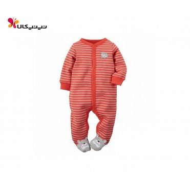 سرهمی جورابدار نخی پسرانه کارترز-Carter's مدل قرمز راه راه سگ