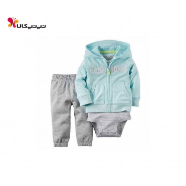 ست سه تکه بادی شلوار سویشرت پسرانه کارترز-Carter's مدل Handsome