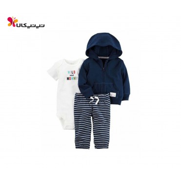 ست سه تکه بادی شلوار سویشرت پسرانه کارترز-Carter's مدل Wild About Mommy
