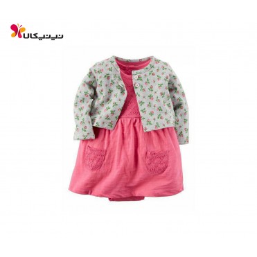 کت و سارافون کارترز-Carter's مدل طوسی صورتی گلدار