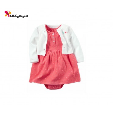 کت و سارافون کارترز-Carter's مدل صورتی سفید قلب دار