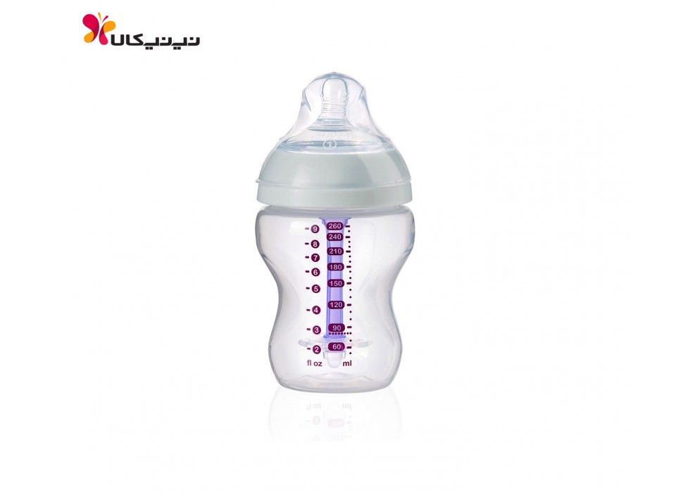 شیشه شیر 260 میل  سوپاپ دار تامی تیپی-tommee tippee سایز6+ماه