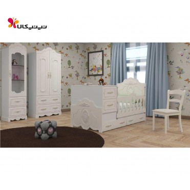 سرویس خواب، تخت و کمد نوزاد نوجوان مدل لاکچری